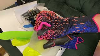 Chinese fake Adidas goalie goalkeeper gloves [upl. by Leanor]