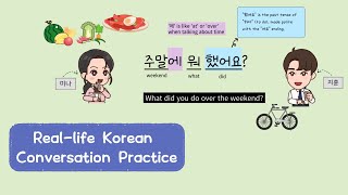 quotTalking about the Weekendquot  Reallife Korean Conversation Practice for Beginners 기초 한국어 회화 [upl. by Corrine]