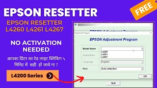 Epson L4260 L4261 L4267 free adjustment program no license needed [upl. by Trillbee487]