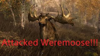 Skyrim Attacked by a Rabid Weremoose [upl. by Llekcir690]