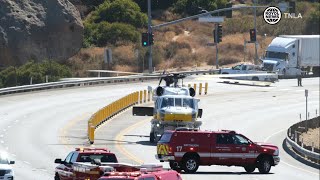 LA County Fire Department Air Ops Lands on Topanga Canyon [upl. by Ruggiero423]