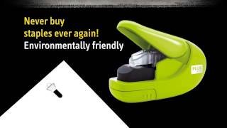 Staple Free Stapler by PLUS  Innovation at its best  no need for staples ever [upl. by Eittod]