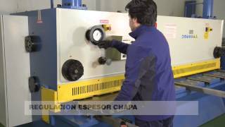 VIDEO CIZALLA GUILLOTINA MG CORTE VERTICAL CON CNC de Técnicas Aragonesas Salazar SA [upl. by Francklin]