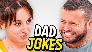 Dad Jokes  Dont laugh Challenge  Abby vs Andrew  Raise Your Spirits [upl. by Tiossem]