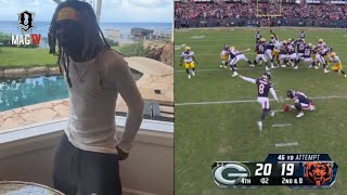 quotU Saw Itquot Lil Wayne Reacts To His Packers Beating The Bears On A Blocked Field Goal Attempt 🏈 [upl. by Sperling46]