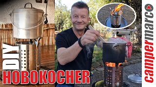 DIY Hobokocher Ikea Besteckkorb Edelstahl Outdoor Bushcraft Essen Kochen in der Natur Notkocher [upl. by Hitt]