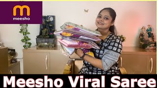 Meesho Most Viral Saree Under ₹500🥰meeshosareehaul viralvideo trandingvideo [upl. by Eniawd]