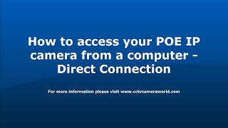 How to Connect an IP camera directly to a computer [upl. by Dincolo881]