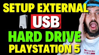 How To Setup External USB Hard Drive On PS5 [upl. by Aikemat]