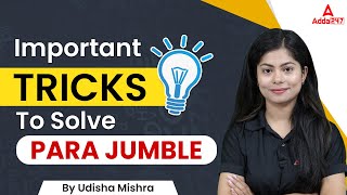 Important Tricks to Solve Parajumble  English by Udisha Mishra [upl. by Clarette]