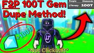 Free to Play 100T GEM Dupe Method in Pet Simulator X ROBLOX [upl. by Christye]