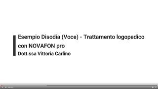 Trattamento Disodia Voce con NOVAFON pro [upl. by Hashum776]