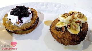 Hot Cakes de Avena y Plátano ESPONJOSOS 🥞  Receta saludable SIN HARINA  Cocina paso a paso [upl. by Laiceps]