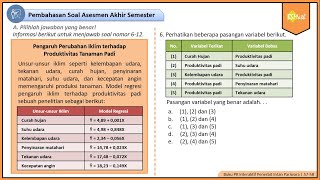 Pembahasan Soal Asesmen Akhir Semester Materi Regresi Linear Nomor 6 12  Matematika Wajib Kelas XI [upl. by Zink]