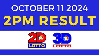 2pm Lotto Result Today October 11 2024  PCSO Swertres Ez2 [upl. by Barri]