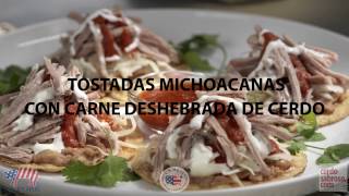 Tostadas michoacanas con carne deshebrada de cerdo [upl. by Assir940]