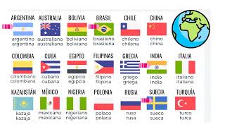 Las nacionalidades en español nationalities in Spanish [upl. by Rocky]