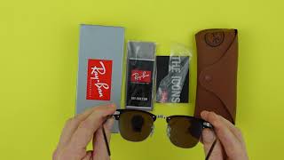 Unboxing of RayBan RB3016 Clubmaster Classic Sunglasses [upl. by Nadya]