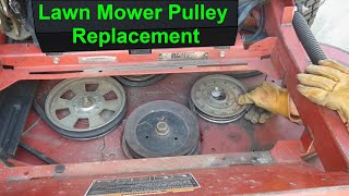 How to Replace a Broken Pulley on a Riding Lawn Mower Deck [upl. by Vina]