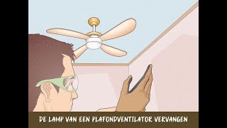 De lamp van een plafondventilator vervangen [upl. by Prior]