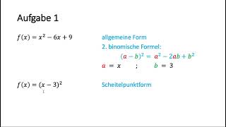 Parabel zeichnen allgemeine Form in Scheitelpunktform [upl. by Eseenaj]