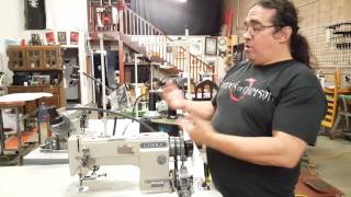 Main drive belt installation and removal on speed reducer equipped sewing machines [upl. by Enilrae]