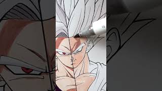 Drawing ✨Gohan Beast✨ in 1 hour vs 10 hours Part2😳 shorts [upl. by Eniamej]