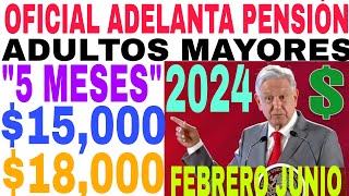 🎉OFICIAL ADELANTA PAGO 15000 Y 18000☝️ ADULTOS MAYORES PENSIÓN AMLO📆 FEBRERO VEDA ELECTORAL🤩 [upl. by Cecilla]