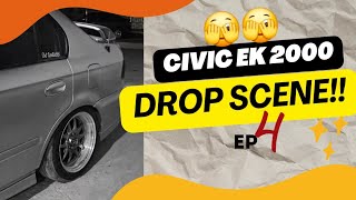 Civic Ek 2000 Dropped  🫣🫣 springs and shocks changed 🍻🍻 [upl. by Yruj]