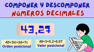 Componer y descomponer números decimales Según orden y valor posicional [upl. by Kenelm682]