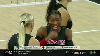 Highlights No 4 Louisville Volleyball vs No 19 Georgia Tech [upl. by Llenrev]