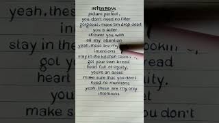 Justin Bieber  Intentions Lyrics REQUESTED lyrics justinbieber shorts shortsfeed [upl. by Line]