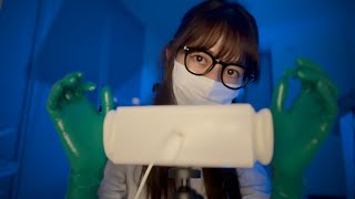 ASMR 手術用ゴム手袋 ３種のマイク  耳マッサージ  Surgical rubber gloves [upl. by Manno674]