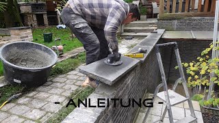 Mauerabdeckplatten kleben  Anleitung [upl. by Perlman]