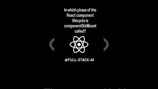 In which phase of the React component lifecycle is componentDidMount called react reactinterview [upl. by Jacquelin]