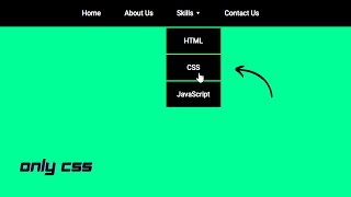 Pure CSS Dropdown Menu with HTML and CSS [upl. by Ailssa]