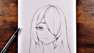 How to Draw anime Girl  Easy Anime Drawing step by step [upl. by Ecirad]