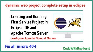 Create first dynamic project in Eclipse IDE  with Complete JEE setup  Apache Tomcat Server java [upl. by Nomyt929]