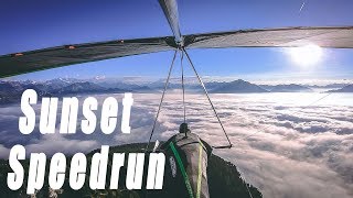 Sunset Speedrun Top to Bottom Hanggliding [upl. by Yesdnyl]