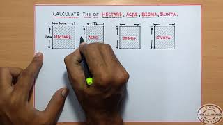 Calculate The Area of HECTARE  ACRE  BIGHA  GUNTA [upl. by Ailegave]