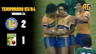 TIGRES VS LEON 21  J34 TEMPORADA 19831984  DOBLETE DE TOMAS BOY [upl. by Dwain688]