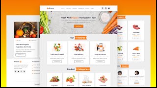 Create A Responsive Grocery Store Website Design Using HTML  CSS  JavaScript  Step By Step [upl. by Nimrak]