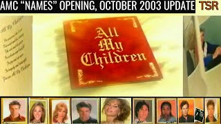 All My Children quotNamesquot Opening October 2003 Update Cameron Mathison Brings Ryan Lavery Home [upl. by Merlin518]