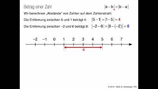 0101x Grundlagen Betrag einer Zahl Anwendung Unterschiede berechnen [upl. by Elsie172]