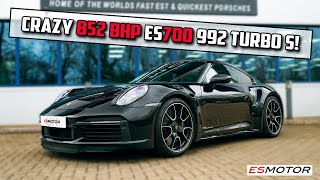 UNREAL POWER 852 BHP ON ANOTHER ES700 992 TURBO S WITH TITANIUM EXHAUST esmotoruk 911turbos [upl. by Ynnej83]