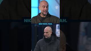 Pep Guardiola reacts to THAT touch 🔥 [upl. by Aehtna]