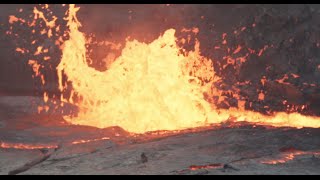 Water thrown into lava lake creates explosive results [upl. by Bauer]