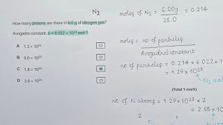 Worked exam answer  AQA AS  A level Avogrado’s constant multiple choice calculation question [upl. by Aihselat]