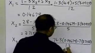 Chapter 0408 Lesson GaussSeidel Method of Solving Simultaneous Linear Equations Example Part 2 [upl. by Inalak]