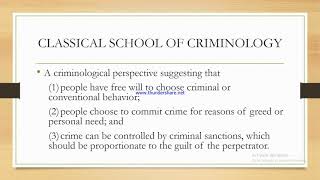 What is Classical School of Criminology [upl. by Eanej]